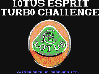 Lotus Esprit Turbo Challenge title screen for Commodore 64